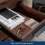 Ensemble de bureau d'ordinateur et bahut, finition brune