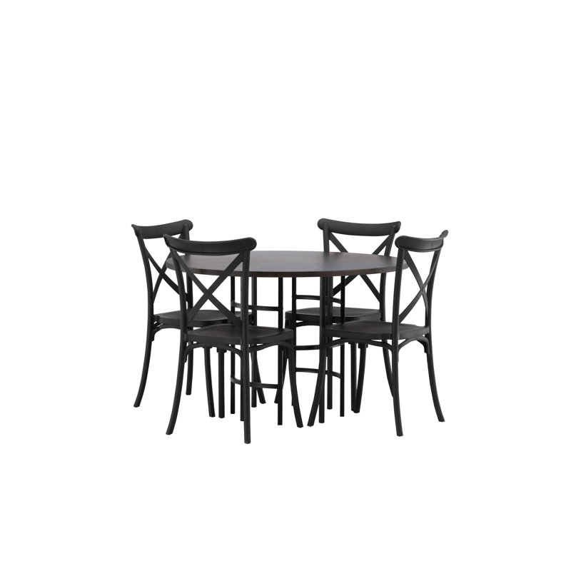 Riddick 4 - Person Dining Set, Brown