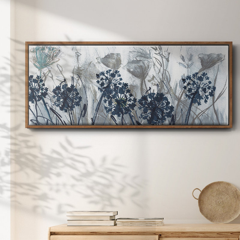 Indigo Field- Framed Canvas