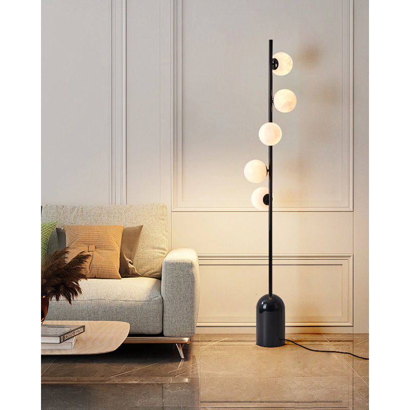 Lampe sur pied en fer forgé Modern, Noir