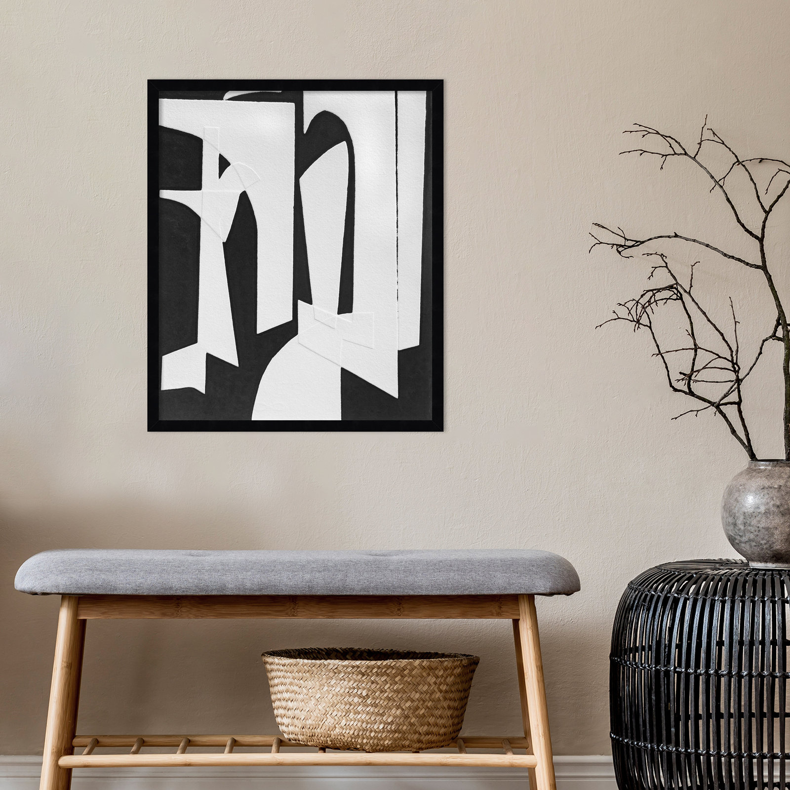 Spanish Arches II Print by Rob Delamater, Black, 25" H x 21" W x 1" D
