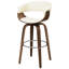 Tabouret de bar pivotant de couleur unie avec base en noyer et conception élégante avec repose-pieds