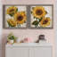 Tournesol d'été I - ensemble de 2 peintures sur toile encadrées-287988960-287988963