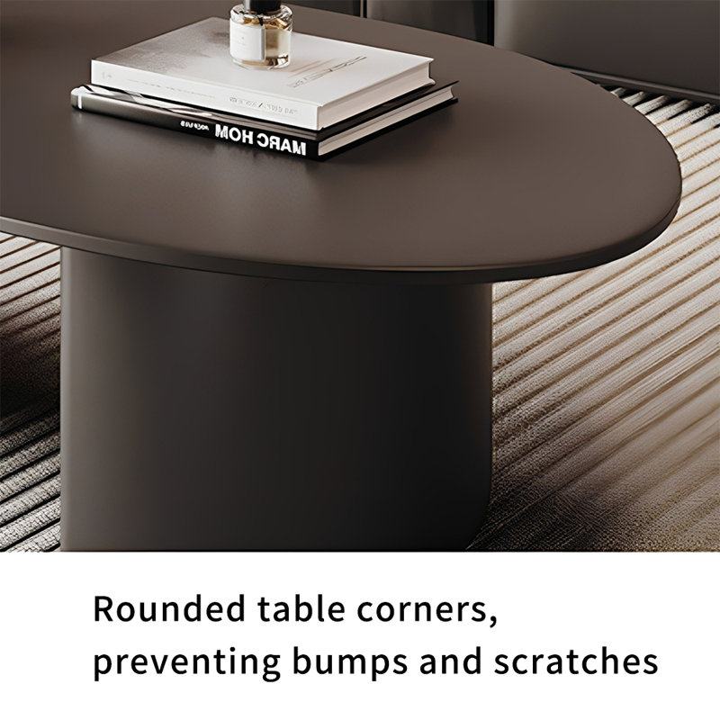Ensemble de tables basses Modern Simplicity avec base en métal, Noir, H 15,74 po x L 55,11 po x l 27,55 po