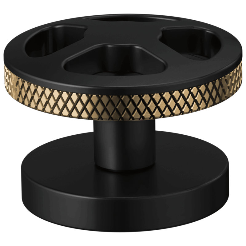 Litze® Widespread Lavatory Faucet With Low Spout, Matte Black, Wheel Handle with Luxe Gold, 1.2 GPM