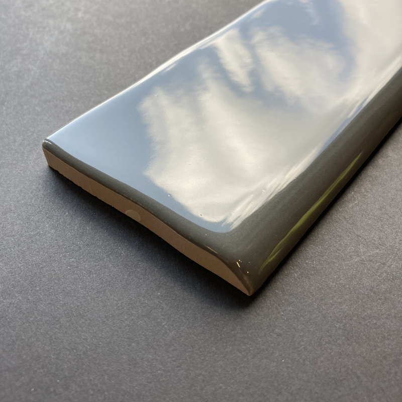 Guastavino 6'' x 3'' Ceramic Bullnose Tile Trim, Gris