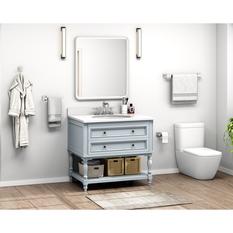 Ensemble de quincaillerie de salle de bain 4 pièces, Chrome poli