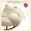 Chaise berçante moderne en bois massif rembourré-101109648
