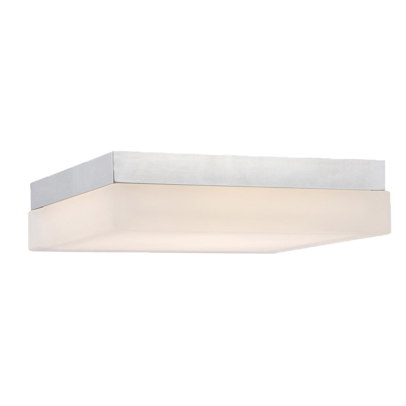 LED Flush Mount, Chrome, 3000K, 2" H x 6" W x 6" D