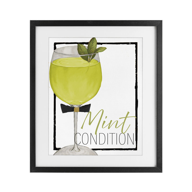 «Mint Condition Cocktail», reproduction encadrée sous verre, conception de Lorenzo Collective, H 16 po x l 13 po