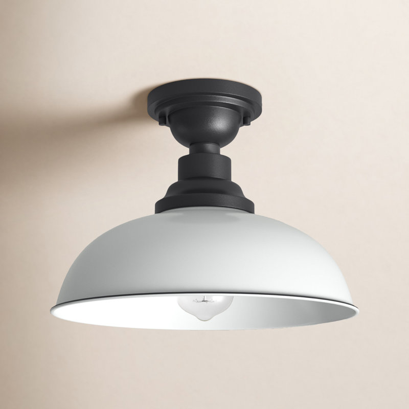 Collina Semi Flush Mount, White/Black