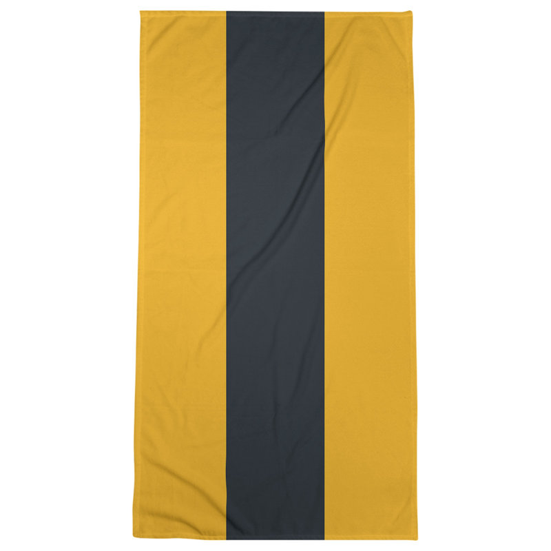 Cotton Blend Beach Towel, Gold/Black