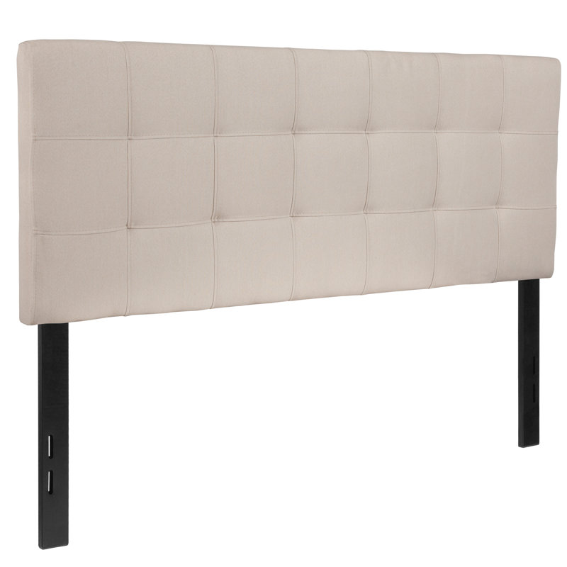 Tête de lit tapissier capitonnée Ciriaca, Beige, Double
