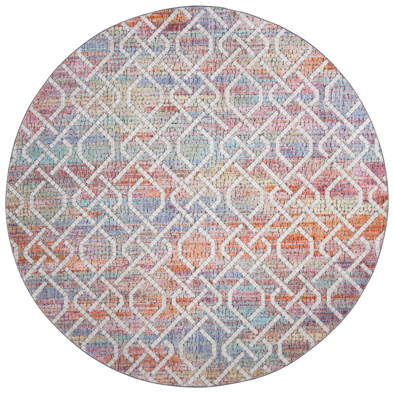 Higginson Provance Performance Abstract Rug, Round 6'7"