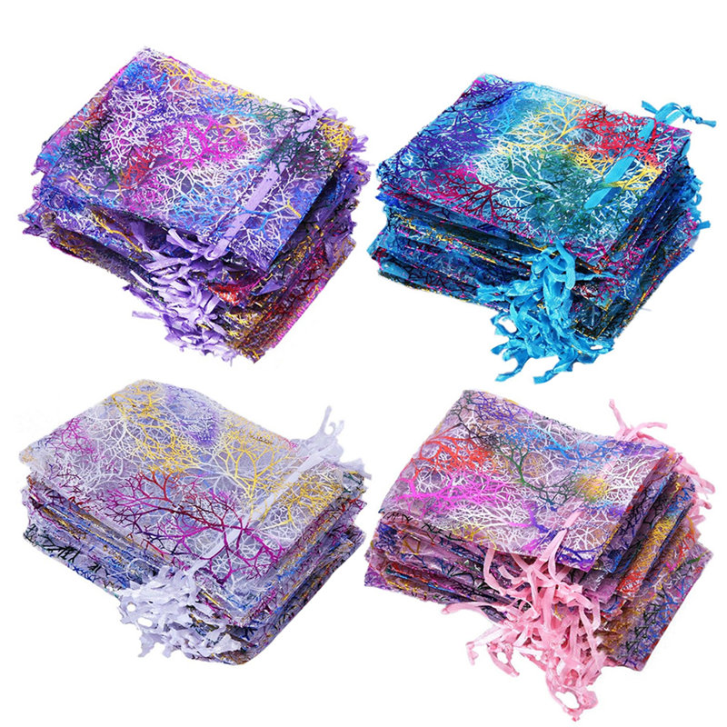 Sacs-cadeaux Coralline, Mélange, H 5 po x l 7 po