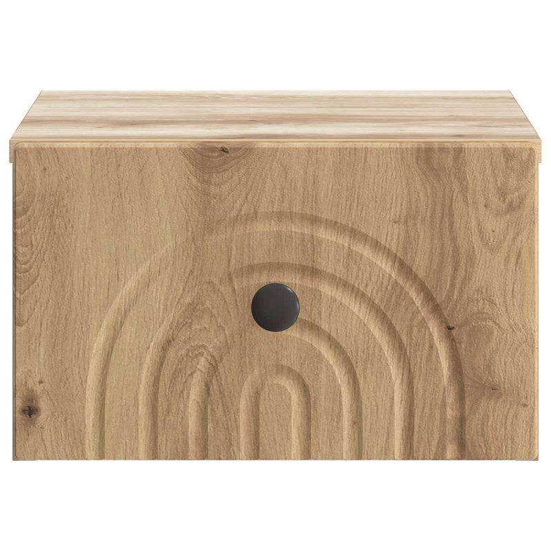 33cm W Manufactured Wood Bedside Table, Artisan Oak