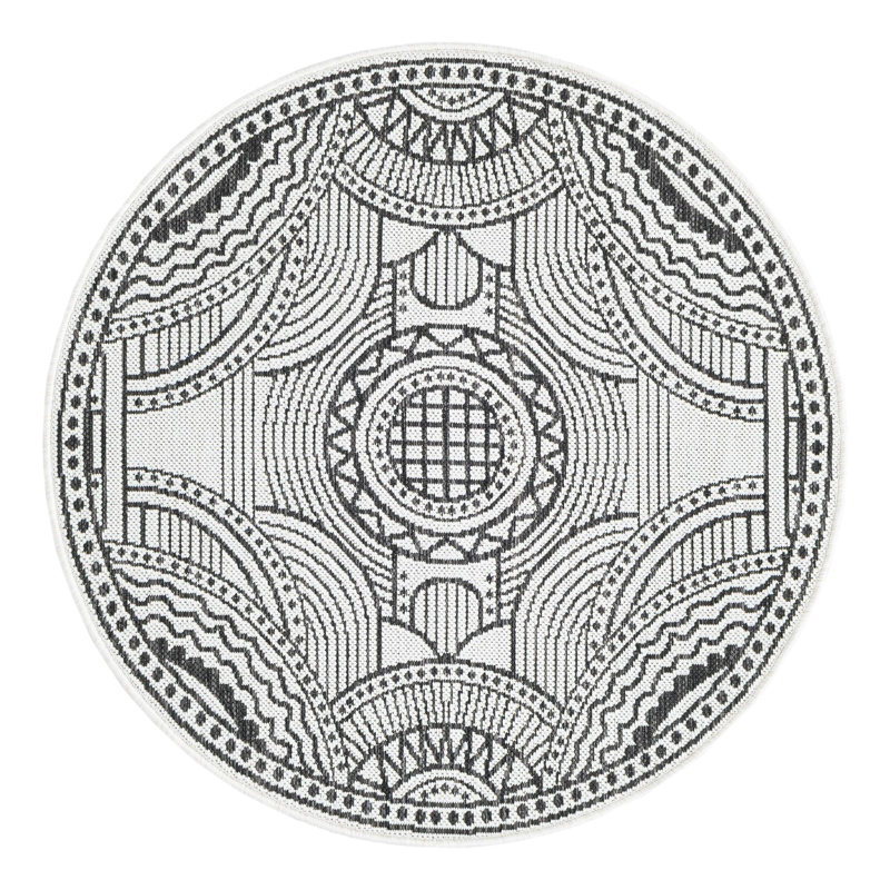 Geometric Indoor / Outdoor Rug, Round 3'3"