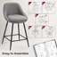 Ensemble de 2 tabourets de bar pivotants 26 po, gris foncé