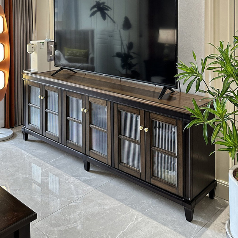 Modern Gray Solid Wood TV Stands