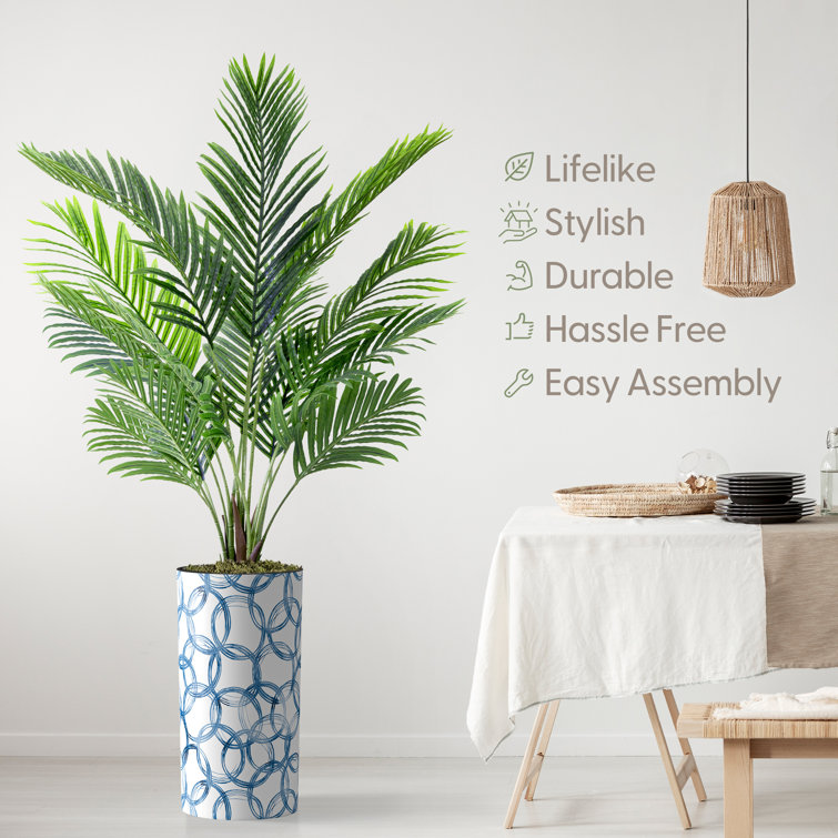 SIGNLEADER Artificial Tree In Planter, Fake Areca Tropical Palm ...