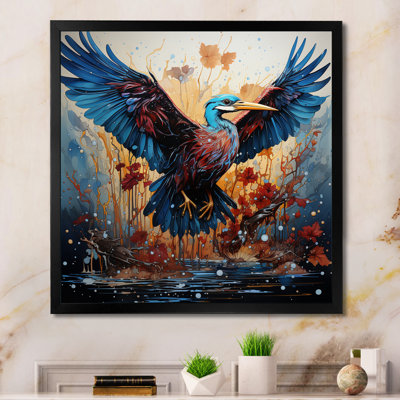 " Heron Majestic Wings Pointillism "