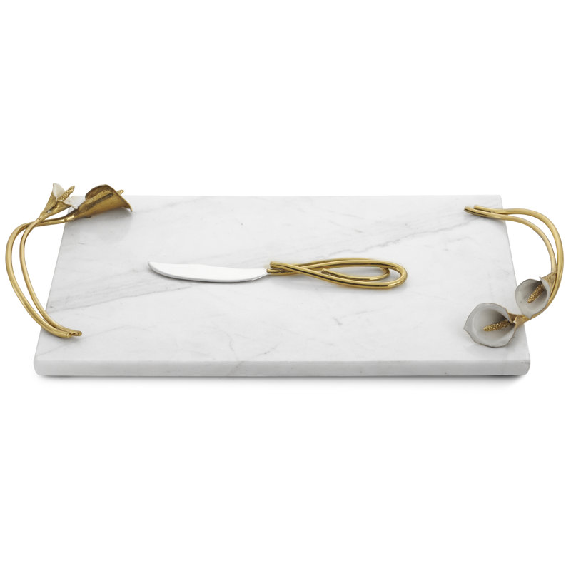 Calla Lily Cheese Board with Knife
