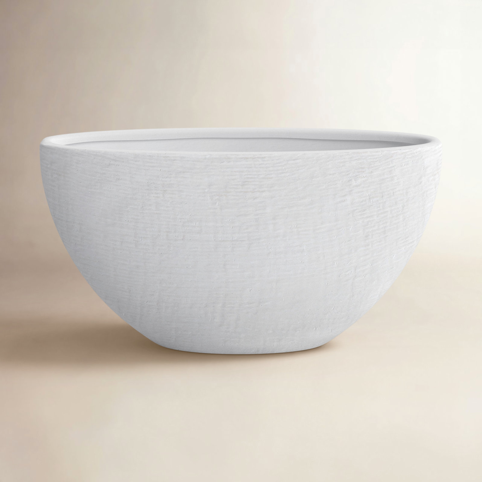Ceramic Pot Planter, White, 5.75" H x 10.5" W x 2.5" D