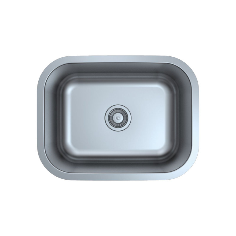 Évier de cuisine à simple cuve encastrable DAX - 23 po x 17 po - 18G - acier inoxydable - ADA