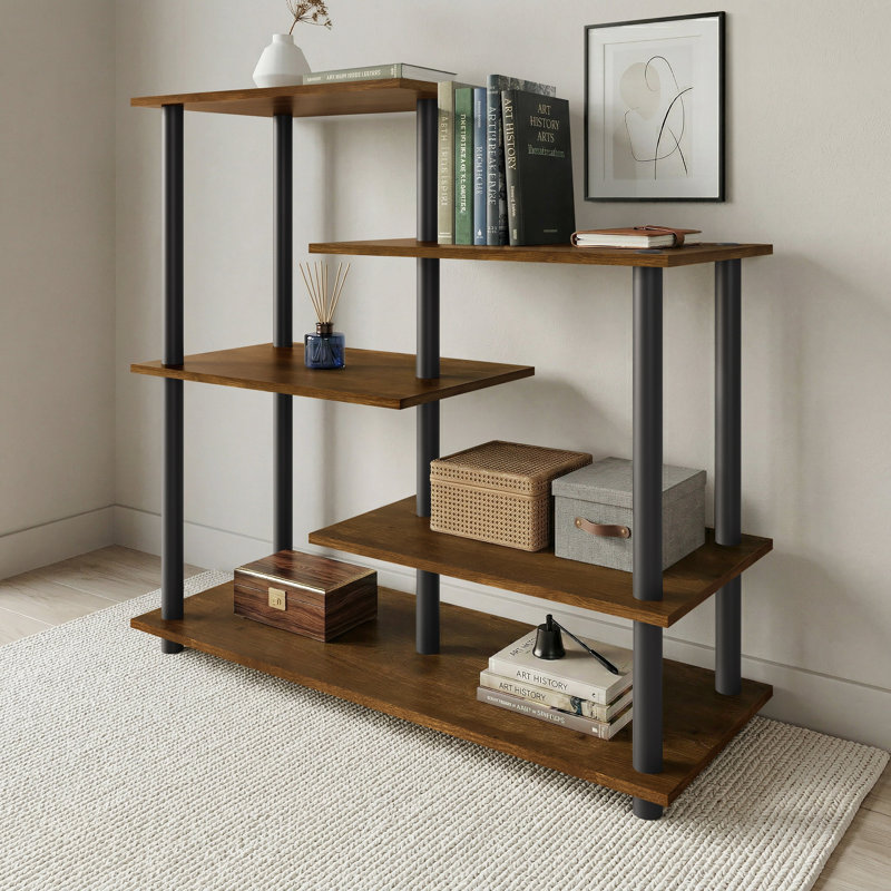 Easy Twist Assembly 5-Tier Multipurpose Shelf In Brown, Brown