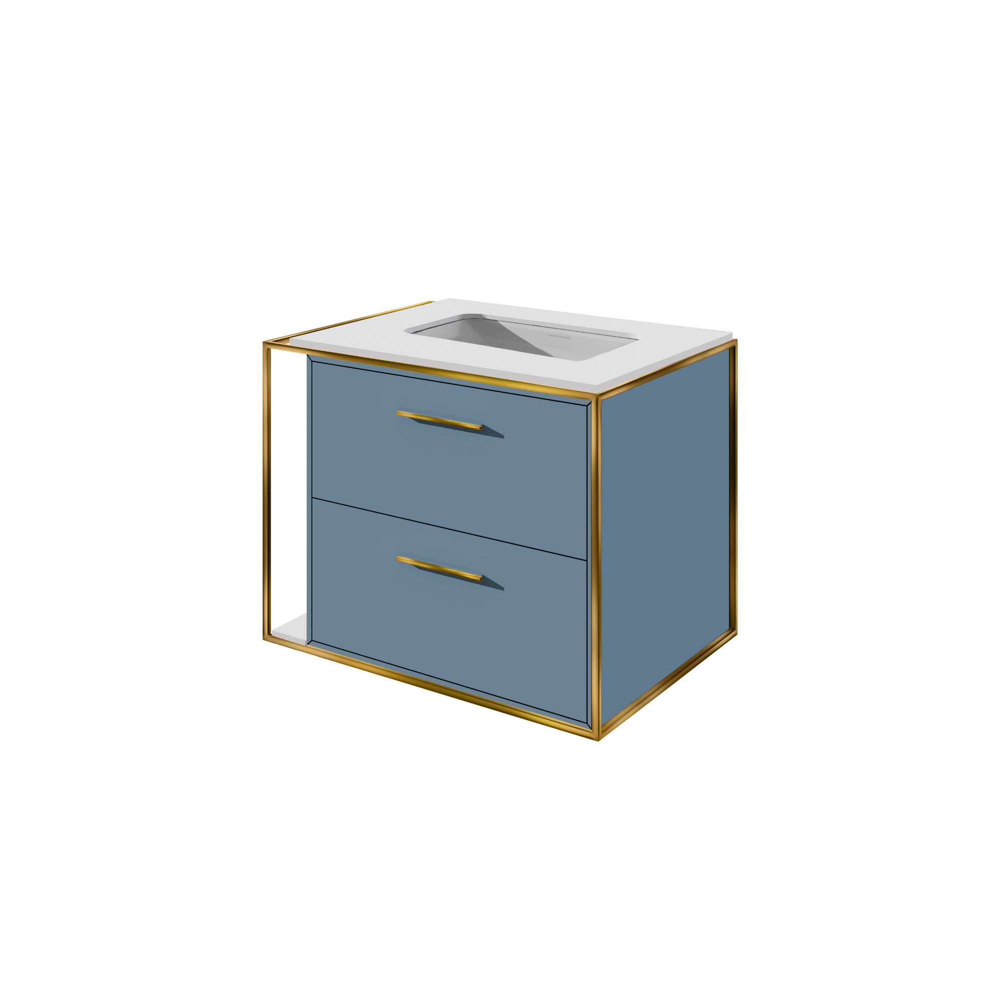 Linea 24" Single Vanity , Brass, Azure, Wall Mount
