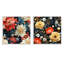Ensemble de 2 collages floraux rouges et dorés à fusion contemporaine-101852428-101852430