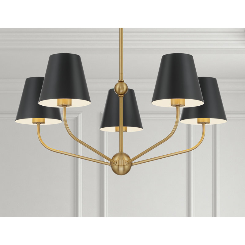 Lustre vibrant Augustina, Noir / blanc, 5, H 12,5 po x l 28 po x P 28 po
