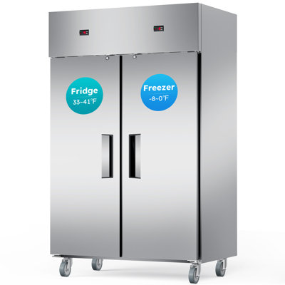 38 cu. ft. Commercial Refrigerator & Freezer Combo with Dual Independent Compressors