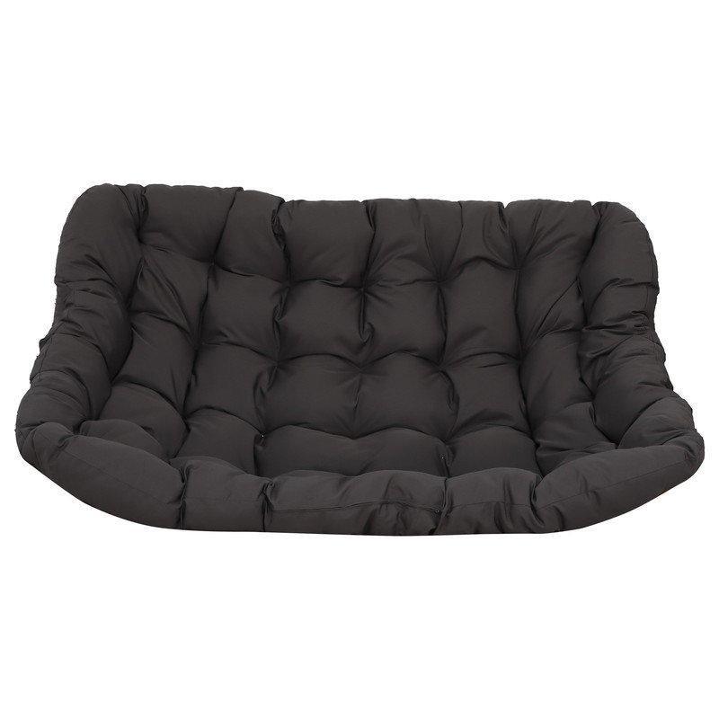 Grand coussin de siège extérieur en polyester, Gris foncé