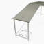 Bureau d'ordinateur en forme de L rectangulaire avec conception compacte et support pour tour d'ordinateur portable, gris et blanc