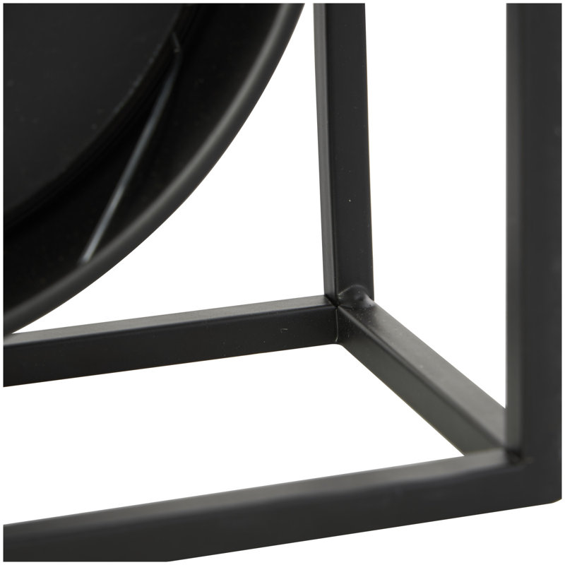 Analogique: horloge de table en métal à chiffres romains noire