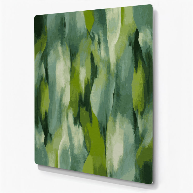 Art mural abstrait en métal vert 94, H 20 po x l 30 po
