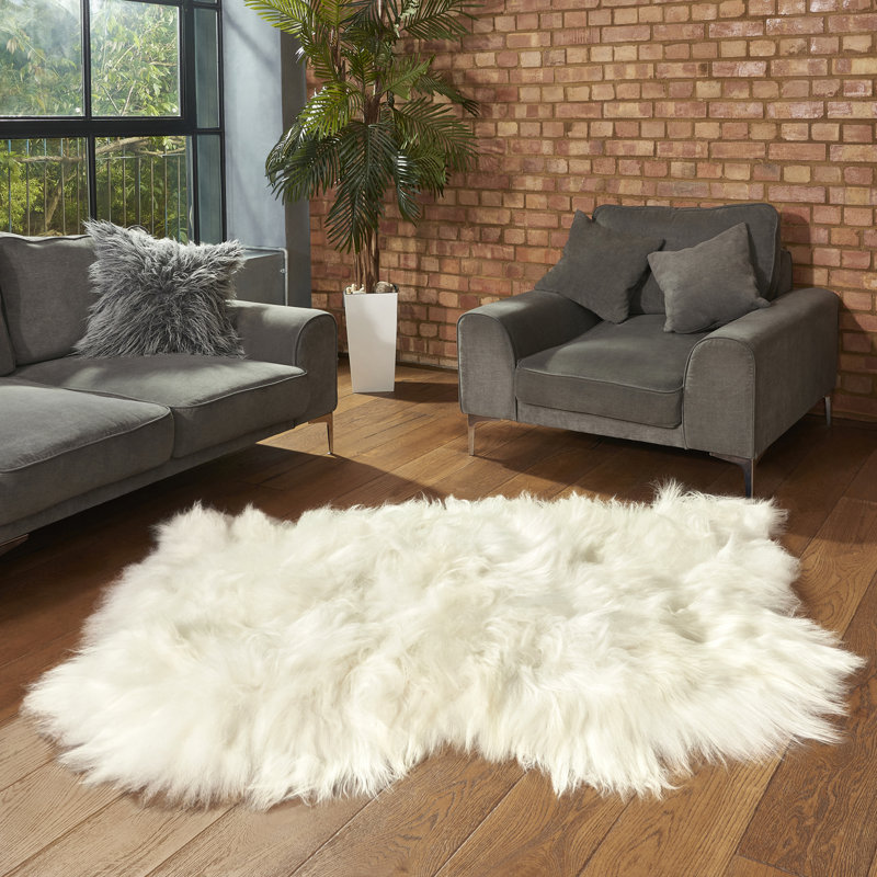 Kearney Solid Colour Sheepskin 110cm X 150cm Area Rug