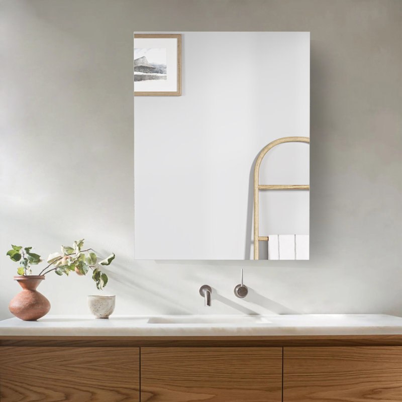 Cumber W H Frameless Medicine Cabinet Mirror Fixed, 26" H x 20" W x 4" D