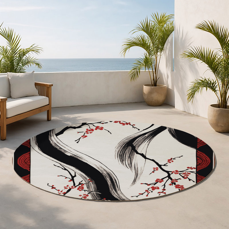 Tapis intérieur et extérieur Zen Horizon, Rond 5 pi