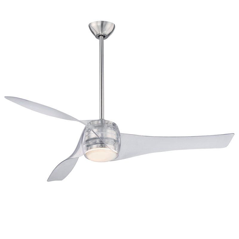 58" Artemis 3 Blade LED Smart Ceiling Fan with Remote, Lighting Kit Included, Translucent