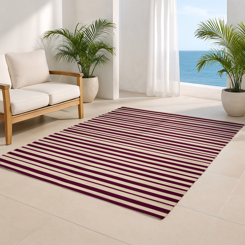 Tapis intérieur / extérieur beige HorizontalStripes, Rectangle 4pi x 6 pi