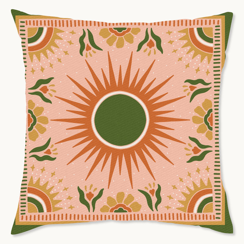 Housse de coussin floral en polyester