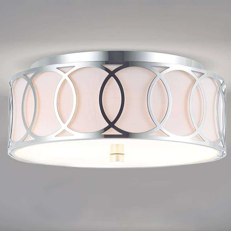 Plafonnier encastré en métal Hershberger, Chrome chrome, H 5 po x l 12,25 po x P 12,25 po
