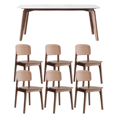 Modern Simple Exquisite Rock Slab Dining Table Set