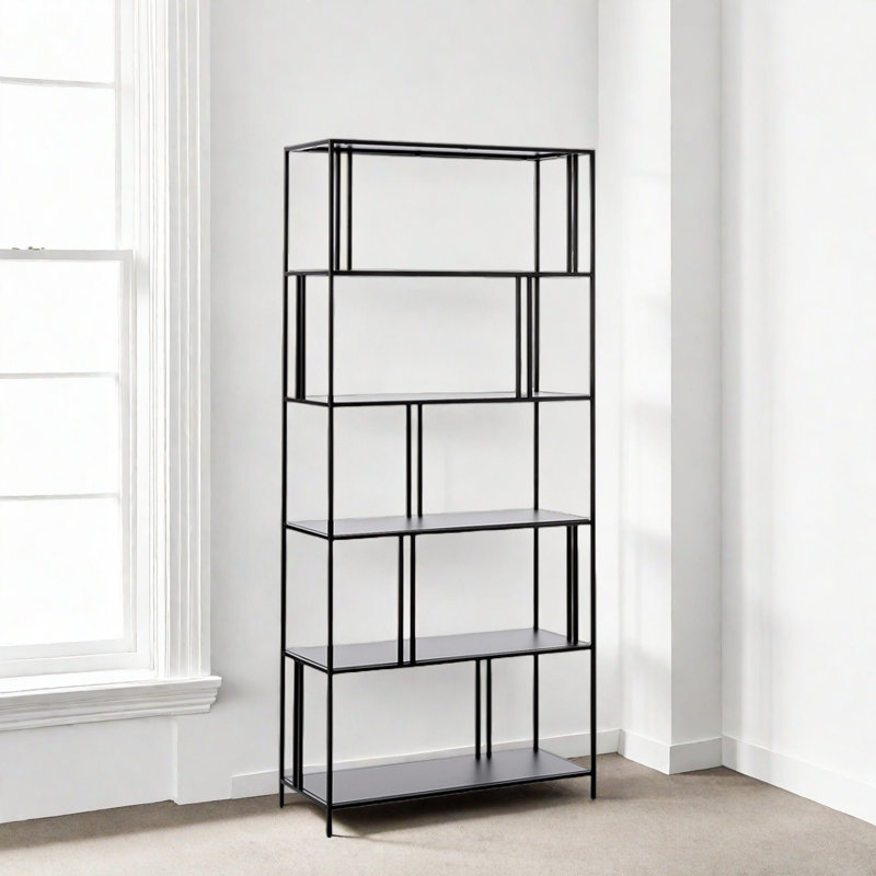 A beautiful and high-quality bookcase, Black, (5 Shelves) 74.8"H x 33.4"W x 13.7"D