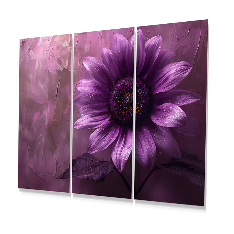 Adel - Tournesols, ensemble de reproductions d'art mural, Toile tendue, H 28 po x l 36 po x P 1 po