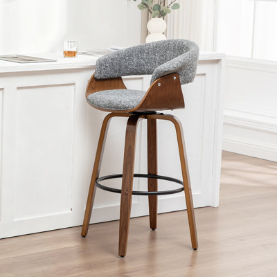 Tabouret pivotant en lin Devlin