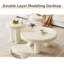 Cream-White Round Coffee Table Set, Minimalist and Versatile