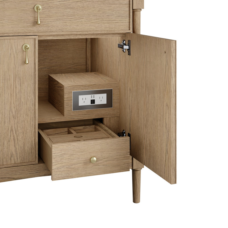 Kinnsden 36" W Single Vanity, Ethereal Noctis Silestone, 8" Widespread, Weathered Oak